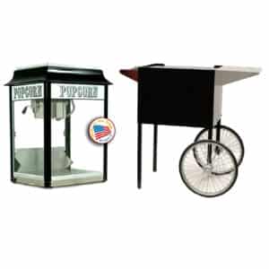 Paragon 1911 Black 4 Ounce Popcorn Machine and Cart Combo | moneymachines.com
