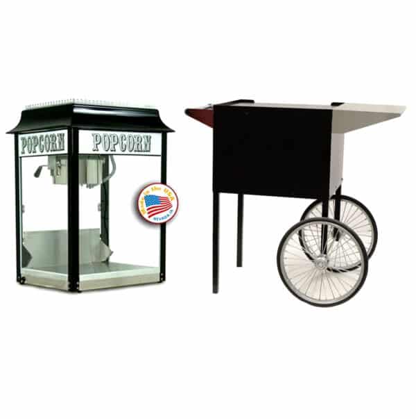 Paragon 1911 Black 8 Ounce Popcorn Machine and Cart Combo | moneymachines.com