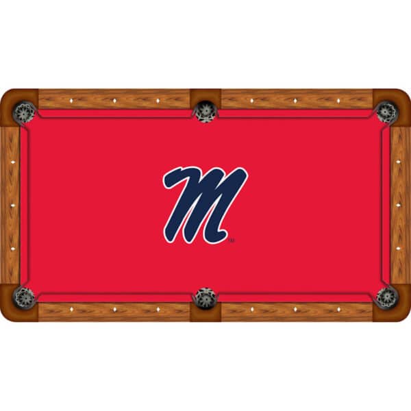 Mississippi Ole Miss Rebels Billiard Table Cloth Block M on Red | moneymachines.com