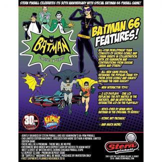 Stern Batman 66 Premium Pinball Game Machine Flyer | moneymachines.com