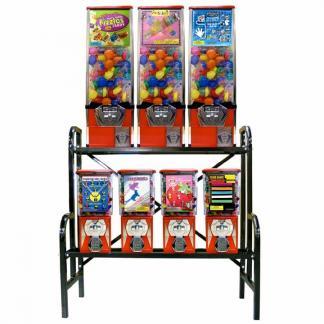 8 Unit Bulk Vending Machine Steel Rack Step Stand | moneymachines.com