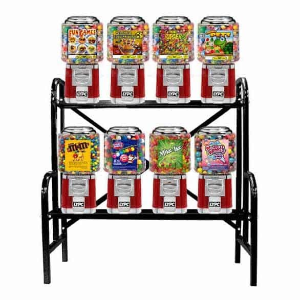 8 Unit Classic Vending Machines On Rack Stand | moneymachines.com