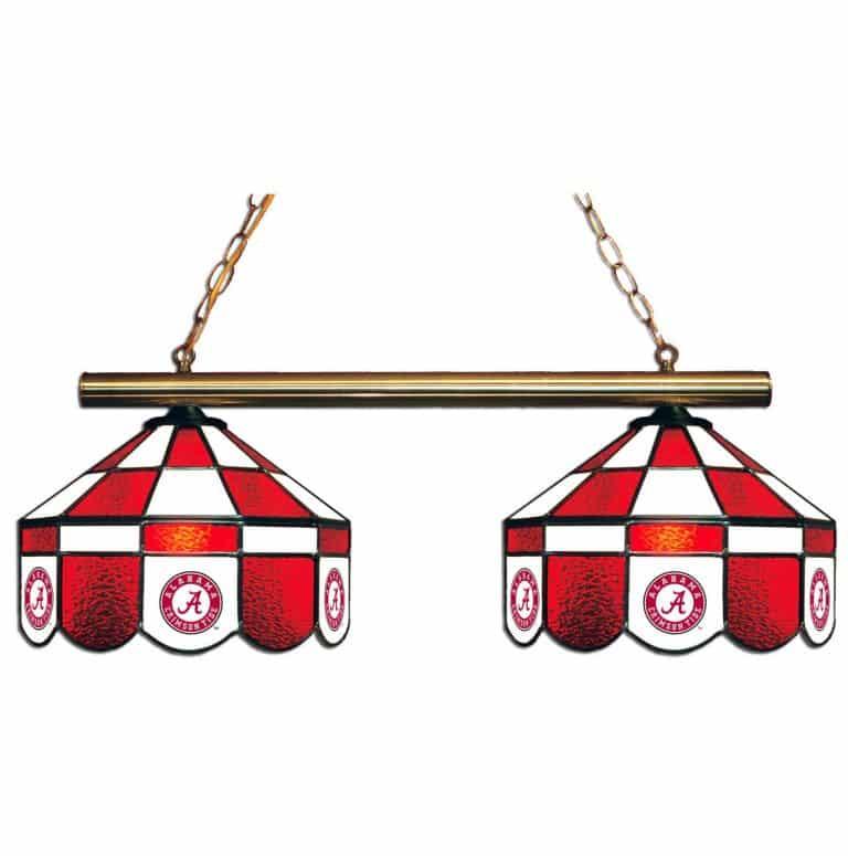 Alabama Crimson Tide 2 Lamp Executive Stained Glass Game Table Lights | moneymachines.com
