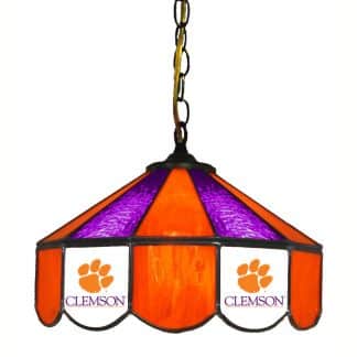 Clemson Tigers Stained Glass Swag Hanging Lamp | moneymachines.com