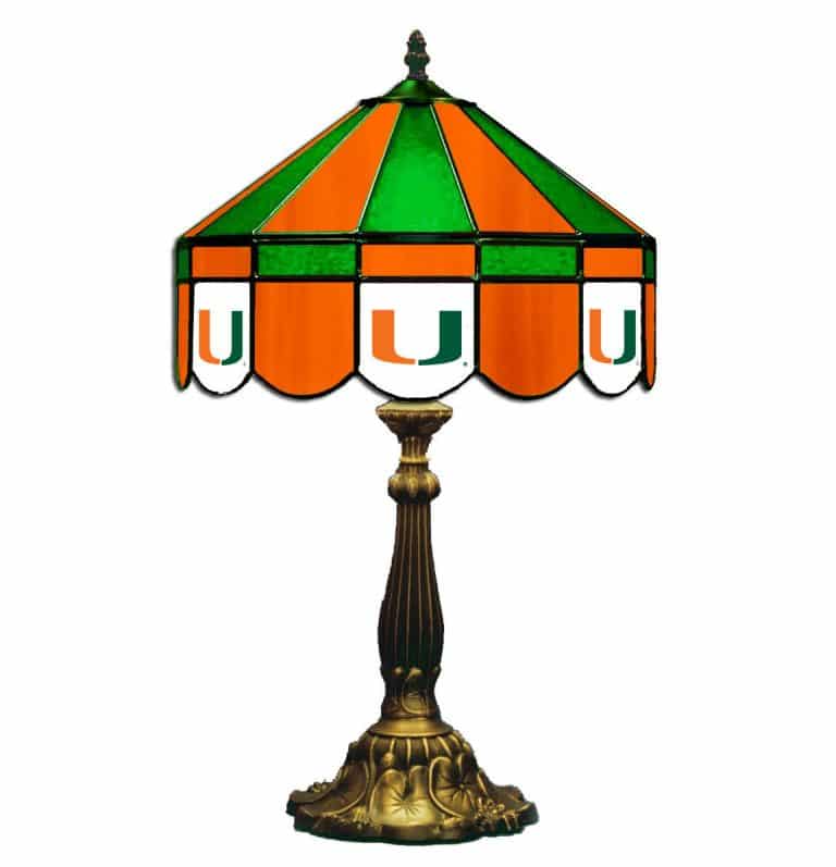 Miami Hurricanes Stained Glass Table Lamp | moneymachines.com