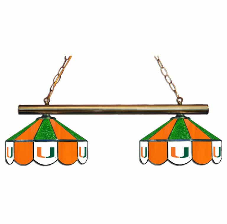 Miami Hurricanes Stained Glass Game Table Lamp | moneymachines.com