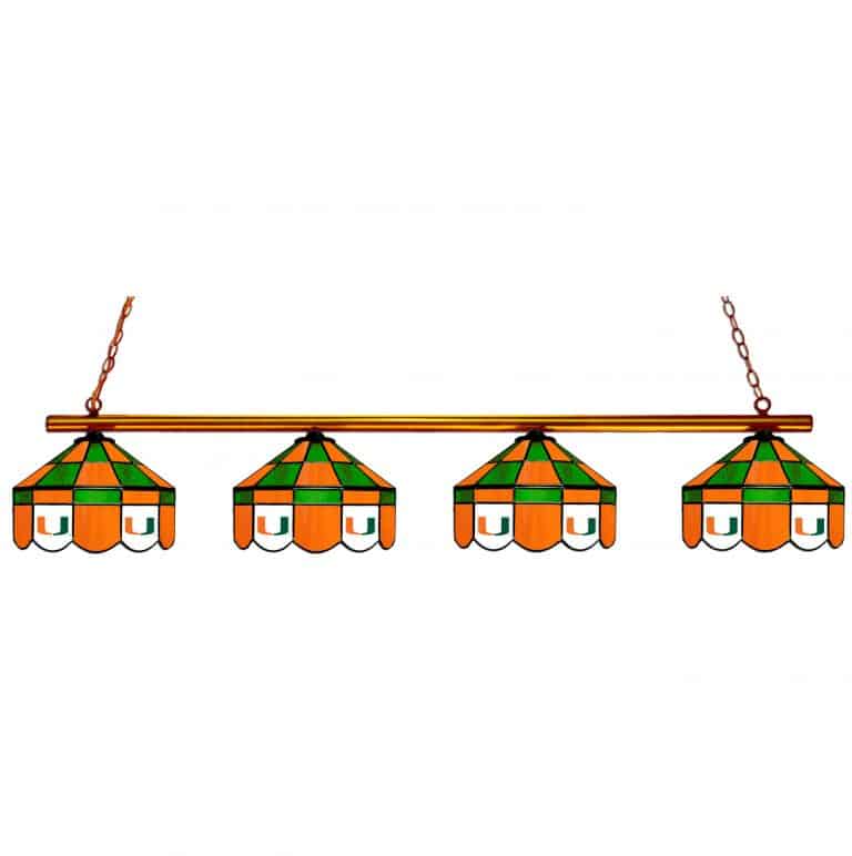 Miami Hurricanes Executive Stained Glass Game Table Lamp | moneymachines.com