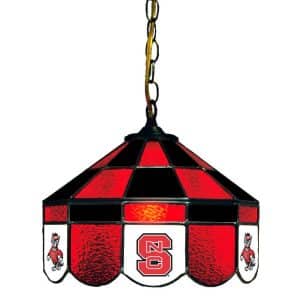 North Carolina State Wolfpack Stained Glass Swag Hanging Lamp | moneymachines.com