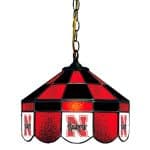 Nebraska Cornhuskers College NCAA Stained Glass Swag Hanging Lamp