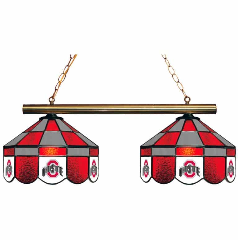 Ohio State Buckeyes 2 Light Executive Stained Glass Game Table Lamp | moneymachines.com