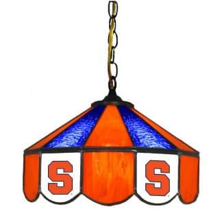 Syracuse Orange Stained Glass Swag Hanging Lamp | moneymachines.com