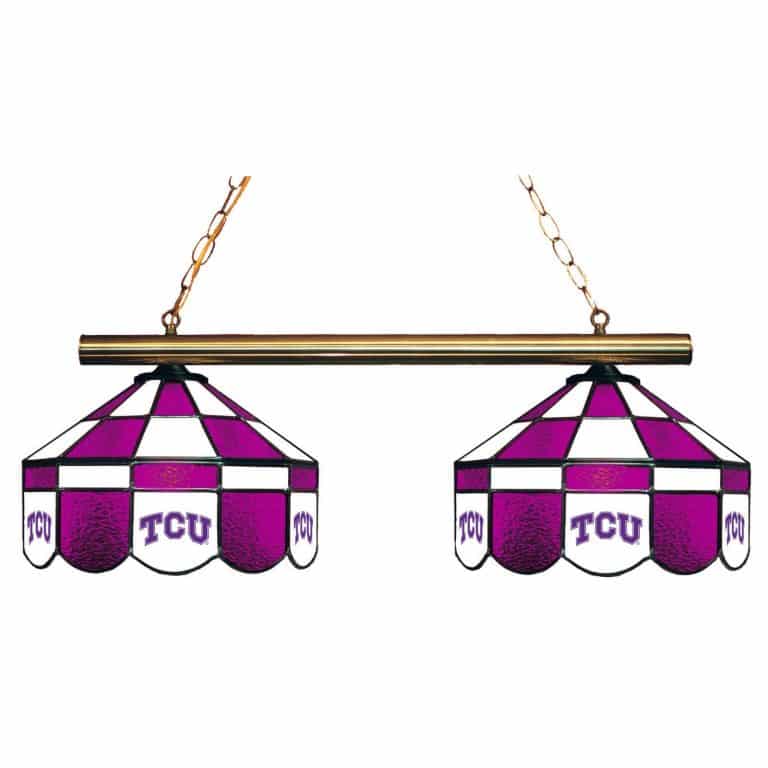 TCU Horned Frogs Executive Stained Glass Game Table Lamp | moneymachines.com