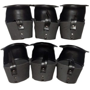 Modern Black Leather Drop Pocket Set - Set of 6 | moneymachines.com