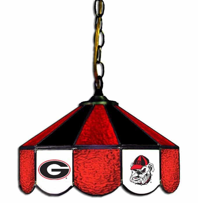 Georgia Bulldogs Stained Glass Swag Hanging Lamp | moneymachines.com