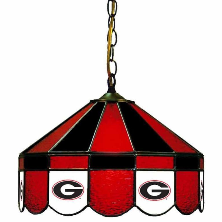Georgia Bulldogs Stained Glass Swag Hanging Lamp | moneymachines.com