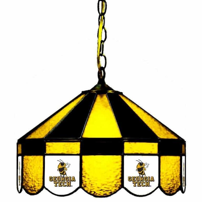 Georgia Tech Yellow Jackets Stained Glass Swag Hanging Lamp | moneymachines.com