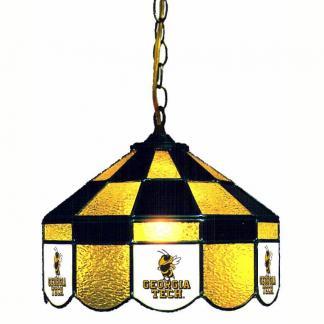 Georgia Tech Yellow Jackets Stained Glass Swag Hanging Lamp | moneymachines.com