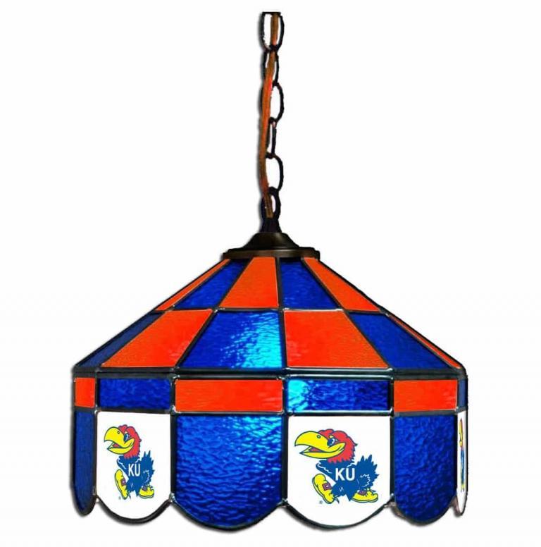 Kansas Jayhawks Stained Glass Swag Hanging Lamp | moneymachines.com