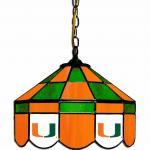 Miami Hurricanes College NCAA Stained Glass Swag Hanging Lamp