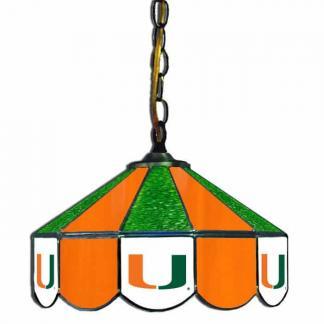Miami Hurricanes Stained Glass Swag Hanging Lamp | moneymachines.com