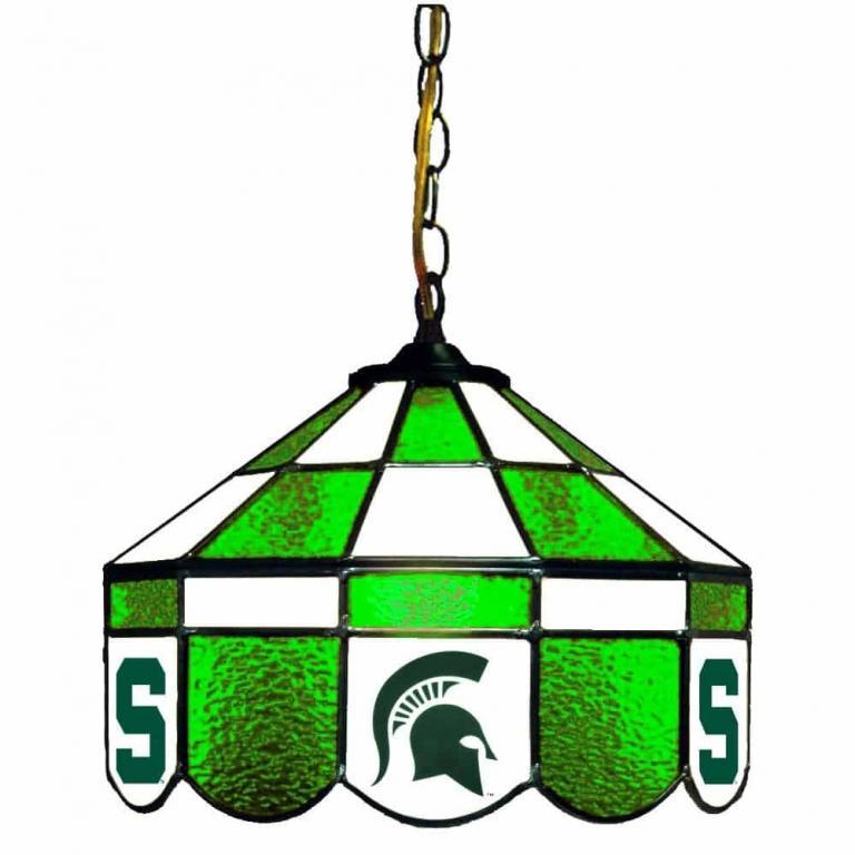 Michigan State Spartans Stained Glass Swag Hanging Lamp | moneymachines.com