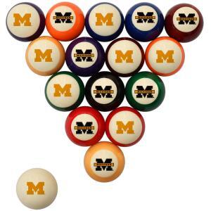 Michigan Wolverines Billiard Ball Set | moneymachines.com