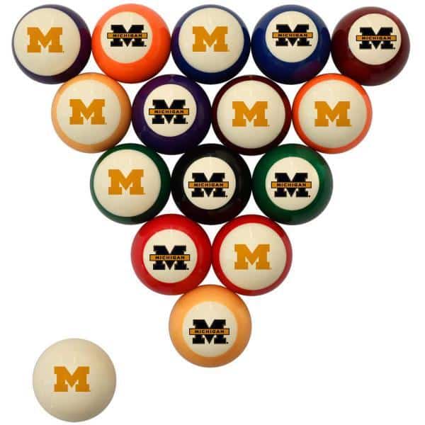 Michigan Wolverines Billiard Ball Set | moneymachines.com