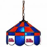 Ole Miss Rebels College NCAA Stained Glass Swag Hanging Lamp