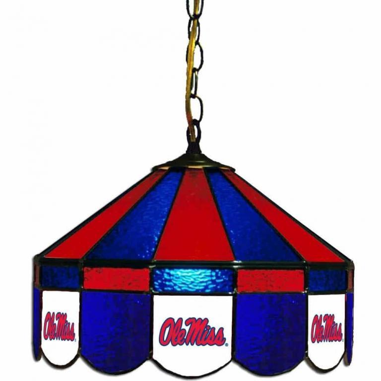 Ole Miss Rebels Stained Glass Swag Hanging Lamp | moneymachines.com