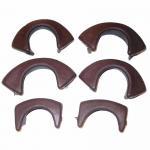 Pool Table Brown Vinyl #6 Pocket Iron Covers With Liners - Set of 6