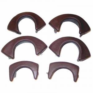 Pool Table Brown Vinyl #6 Iron Covers With Liners - Set of 6 | moneymachines.com