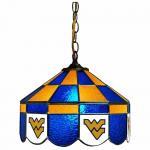 West Virginia Mountaineers College NCAA Stained Glass Swag Hanging Lamp