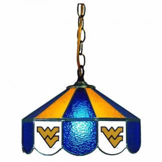 West Virginia Mountaineers Stained Glass Swag Hanging Lamp | moneymachines.com
