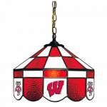 Wisconsin Badgers College NCAA Stained Glass Swag Hanging Lamp
