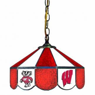 Wisconsin Badgers Stained Glass Swag Hanging Lamp | moneymachines.com