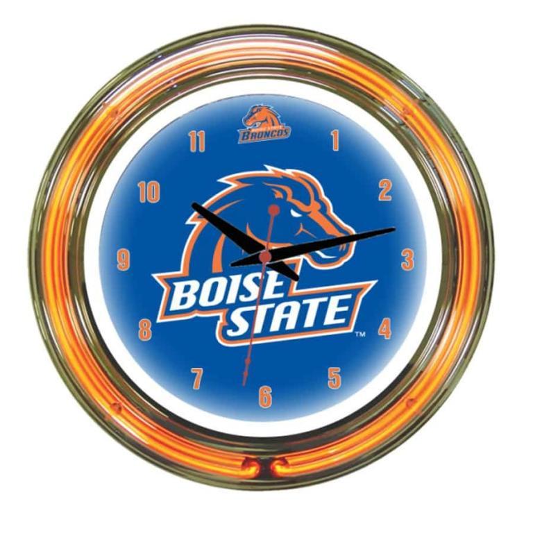 Boise State Broncos Neon Wall Clock | Moneymachines.com