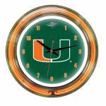 Miami Hurricanes NCAA Neon Wall Clock
