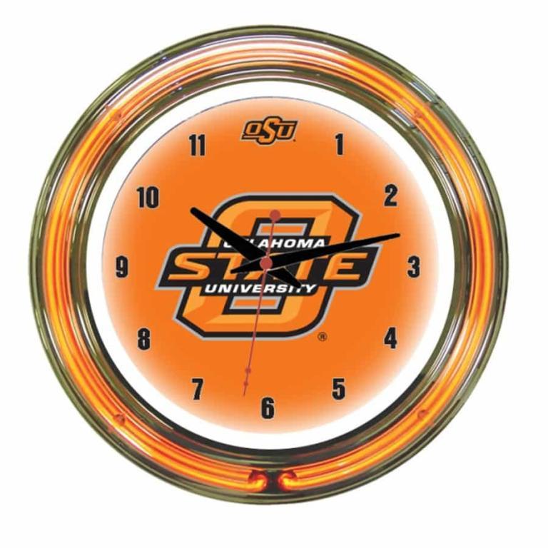 Oklahoma State Cowboys Neon Wall Clock | Moneymachines.com