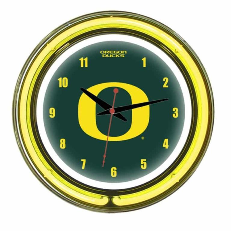 Oregon Ducks Neon Wall Clock | Moneymachines.com