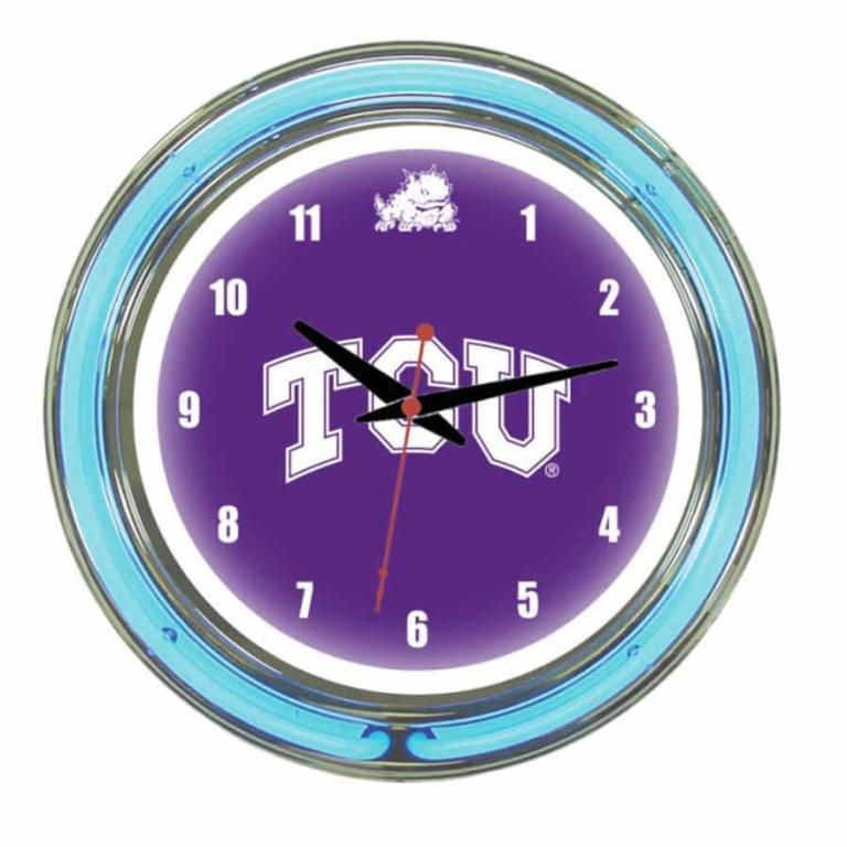 TCU Horned Frogs Neon Wall Clock | Moneymachines.com