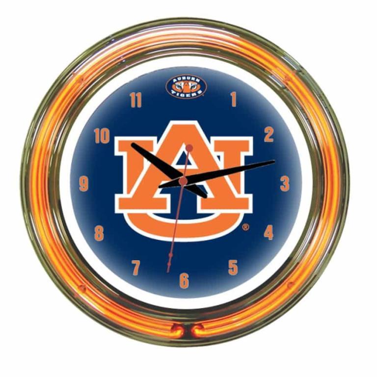 Auburn Tigers Neon Wall Clock | Moneymachines.com
