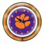 Clemson Tigers Neon Wall Clock