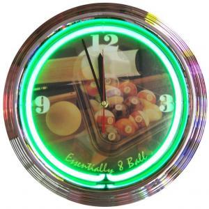 Essentially 8 Ball Neon Wall Clock | moneymachines.com