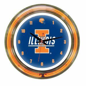 Illinois Fighting Illini Neon Wall Clock | Moneymachines.com
