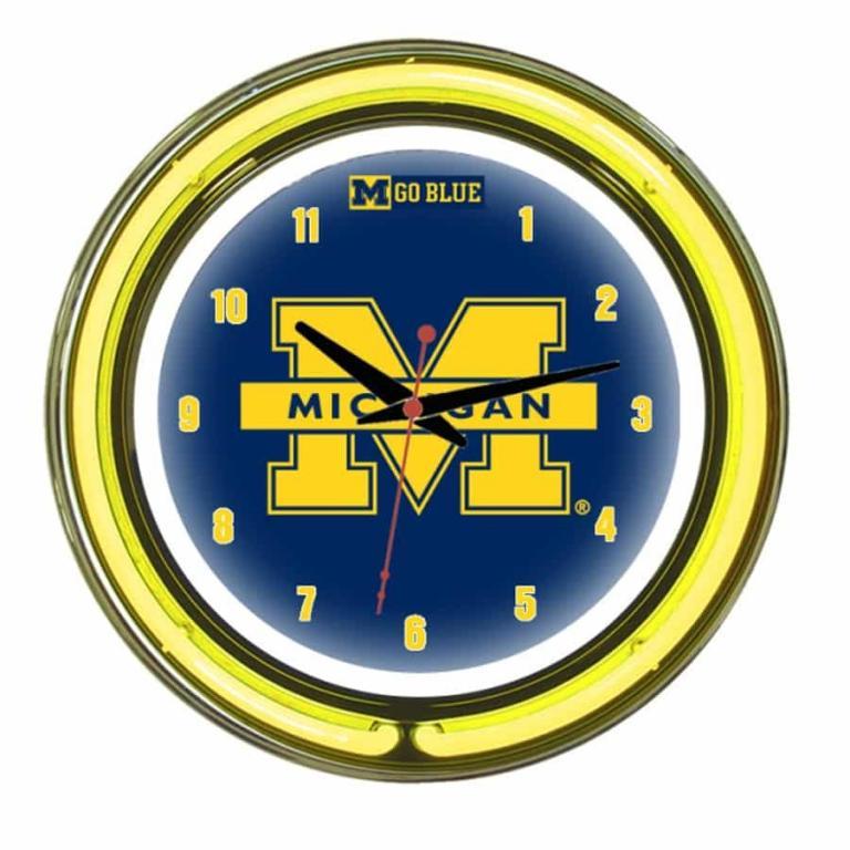 Michigan Wolverines Neon Wall Clock | Moneymachines.com