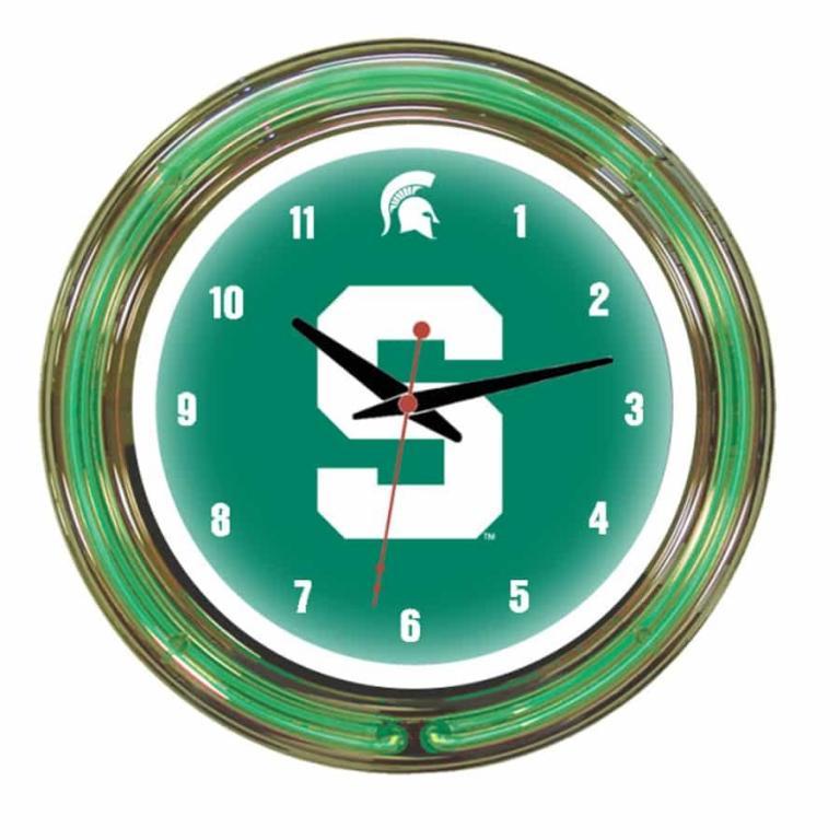 Michigan State Spartans Neon Wall Clock | Moneymachines.com