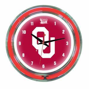 Oklahoma Sooners Neon Wall Clock | Moneymachines.com