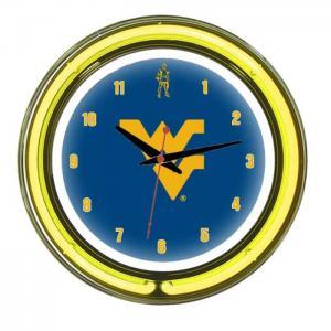 West Virginia Mountaineers Neon Wall Clock | Moneymachines.com