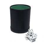 Leatherette Dice Cup With Five Dice by Fat Cat - 55-0100