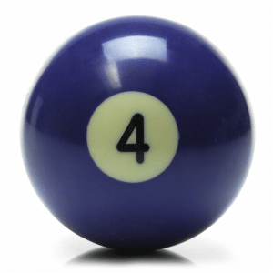 New Individual Number Four (4) Billiard Pool Ball | moneymachines.com